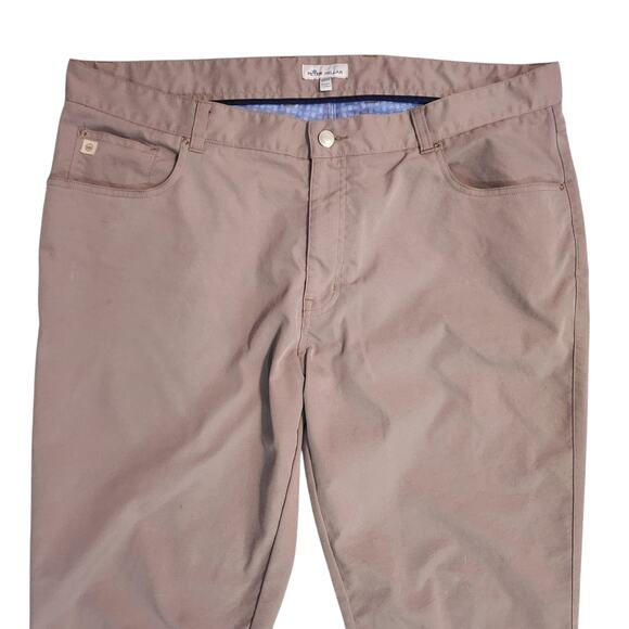 Peter Millar Stretch Chino Performance Golf Pants Khaki 5-pocket EB66 size 40x32 - Picture 6 of 14